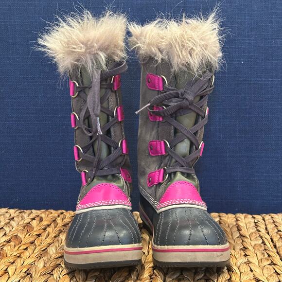 Sorel Joan of Arctic Youth 3 Waterproof Winter Snow Boots Faux Fur Trim - Picture 3 of 8